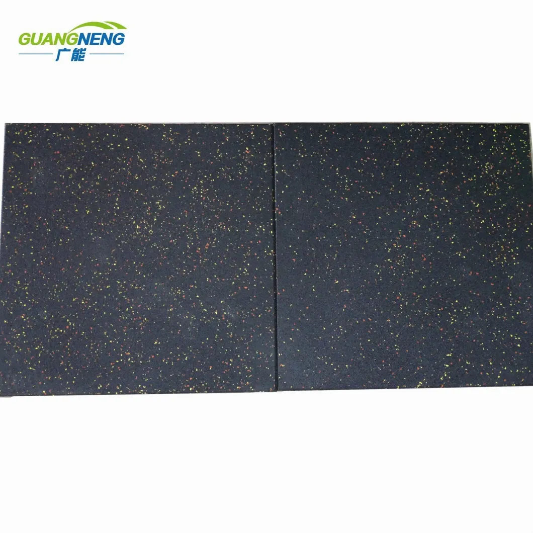 1000*1000*45mm Black Color Gym Rubber Tile, 45mm Thickness with Groove