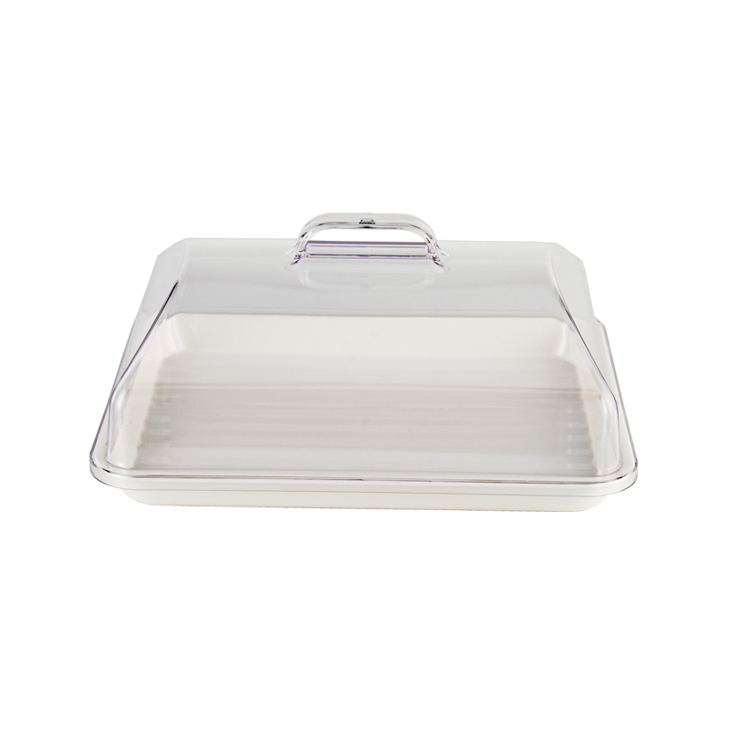 Deep Black Tray 45x35cm Polycarbonate Clear Tray 14x18 Inch Plastic Rectangular White Tray
