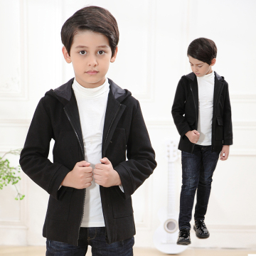 Children outerwear fleece jacket solid coat boys hoodie coats