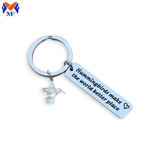 Metal Custom Name Tag QR Code Keychain