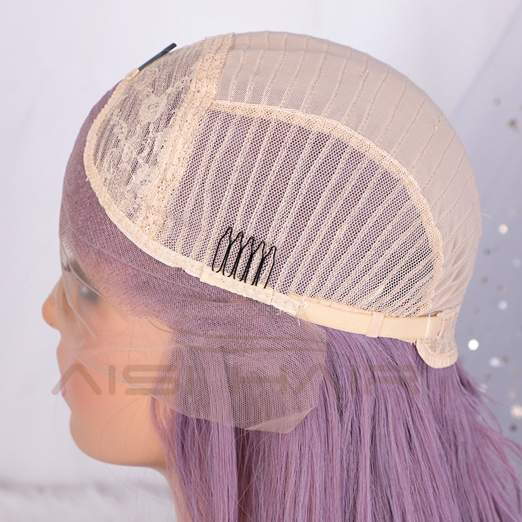 Aisi Hair New Design 26 Inch Long Wavy Purple Color Wig Cosplay Swiss Lace Wig Body Wave Lace Frontal Hair Wigs For Black Women