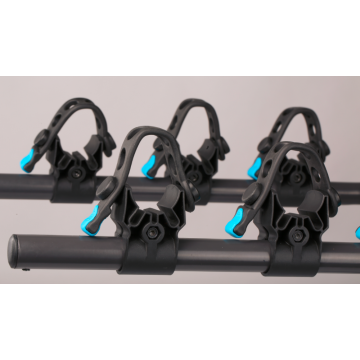 Hitch mounted fold down steel bike rack