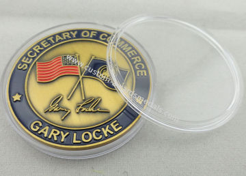 2d Or 3d Antique Gold Plating Gary Locke Personalized Coins For Awards, Souvenir, Military