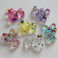 Schöne bunte Glitzermischung transparent klar flache Rückseite Kawaii Resin Chunky Bear Cabochon für die Dekoration