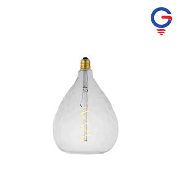 Clear Dewdrop Textured Glass LED Bulb