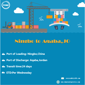 Serviço de frete marinho de Ningbo a Aqaba Jordan