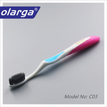 Red color nonslip Bamboo charcoal wholesale bamboo toothbrush