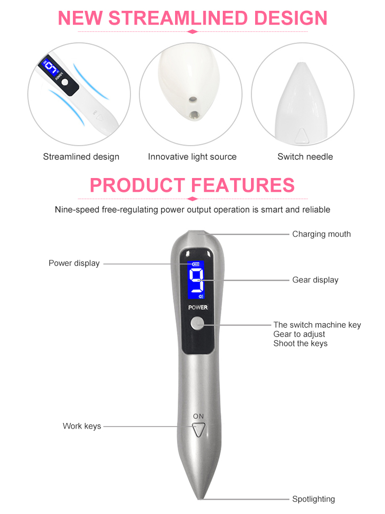 Profissional Laser Plasma Pen Skin Tag TATO Remoção Dispositivo de plasma caneta para uso doméstico Cuidados pessoais de beleza