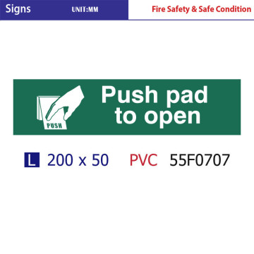 Push pad to open Fire exit Signs,emergency light fire safety signs