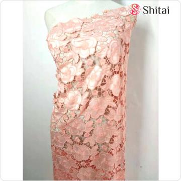 Laser cutting embroidery tulle fabric