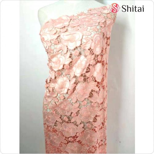 Laser cutting embroidery tulle fabric
