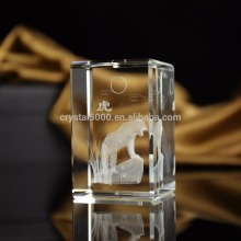 Square DIY clear 3d laser engraving glass block gifts