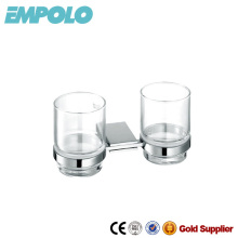 Bathroom accessory double tumbler holder with glass 94005B