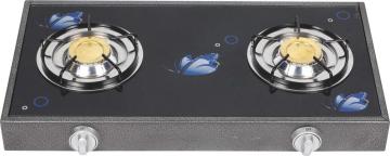 Glass Top Double Burner Gas Cooking Range