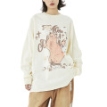 Çift Retro Angel Alfabe Baskı Sweatshirt