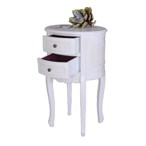 Vintage Bedside Table White Nightstand Shabby