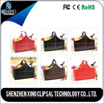 high quality leather gift hanging storage basket