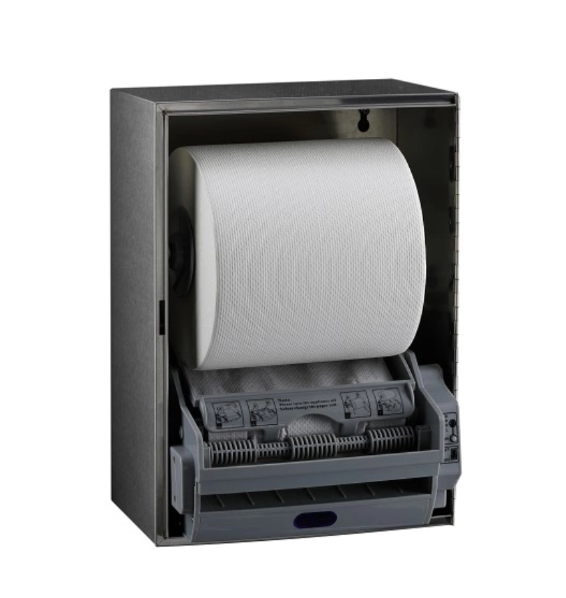Paper towel dispenser made of metal