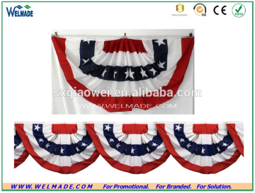 high quality factory price print american bunting flag, cotton pleate flags, flags all countries