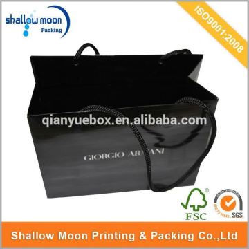 Custom black paper bag with logo printing