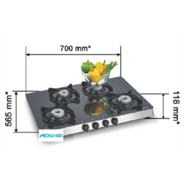 Estufa de gas de vidrio templado grueso de 8 mm