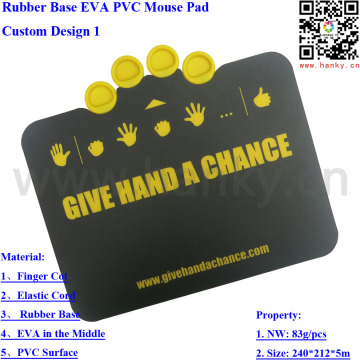 Rubber Base EVA Inserted PVC Surface Mouse Pad, Functional Mouse Pad, Officing Mouse Pad, Hign End Mouse Pad