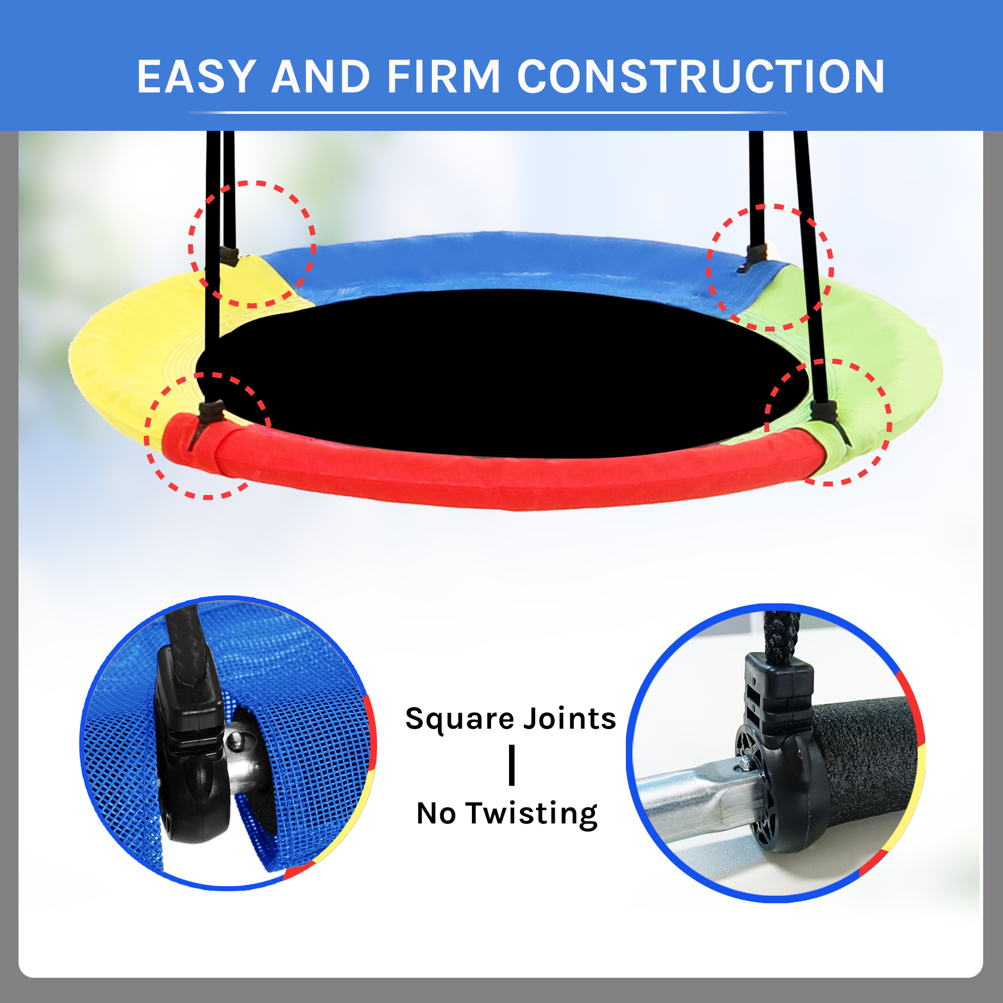 Saucer Swing for Kids and Adults - 40 Inch Round Tree Swing, Outdoor Swing, Kids Swing, Outdoor Swing