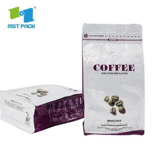 sacos de café com gravata de lata compostável de 2 lb preto