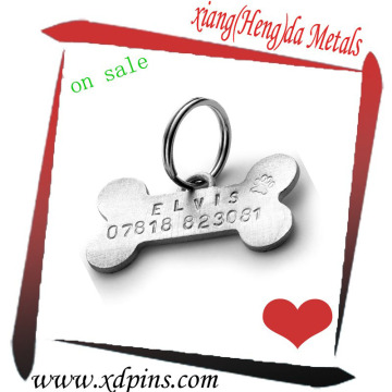 fashion cheap metal bone shaped tags