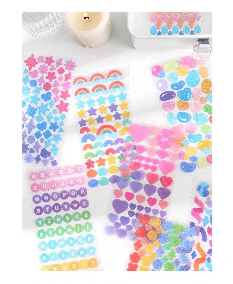 PVC Shiny Colorful Decorating Stickers