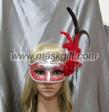 Red and Silver carnival masquerade party masks