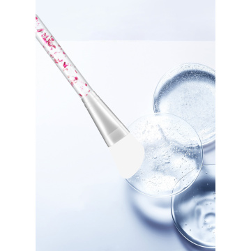 Pincel de silicone para maquiagem facial com alça transparente para máscara