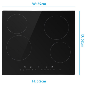 Hobs elétricos de vidro preto Hob slim indução