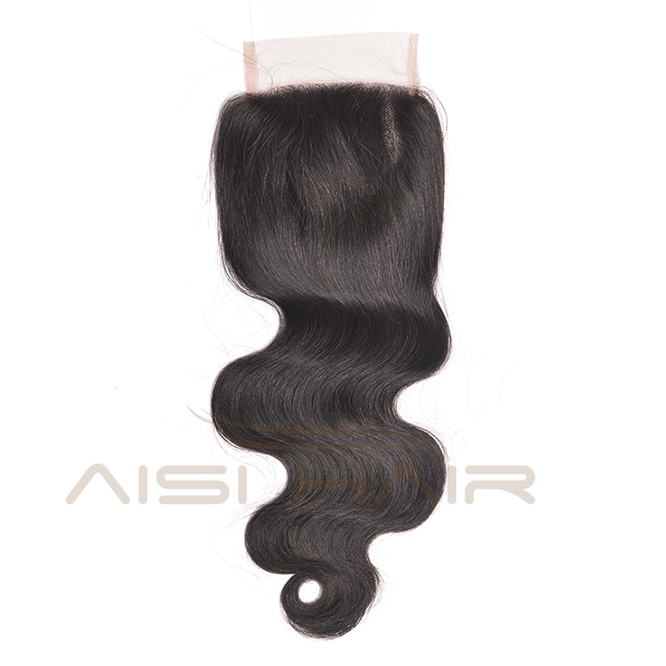 Aisi Hair Top Quality 14 Inch Long Body Wave 4X4 Lace Closure Brazilian Human Hair Extension For Women