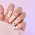 3D flowers longlasting long coffin nude false nail