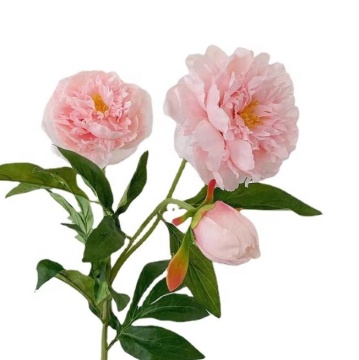 Wholesale 3 Heads Silk Artificial Peony Flowers for Wedding Decoration