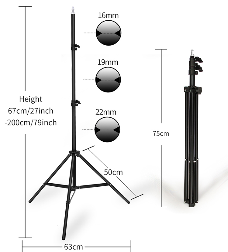 ขาตั้งไฟ 2 ม. สำหรับถ่ายภาพแบบพกพา ขาตั้งไฟวิดีโอขาตั้งกล้องสำหรับ Softbox, Speedlight, แฟลช, ร่ม