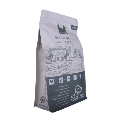 Sac de nourriture pour animaux de compagnie à glissière recyclable avec du papier d&#39;aluminium à l&#39;intérieur
