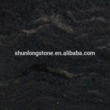 Black Cosmic granite prefab countertop, black granite big slab