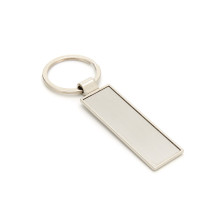 Antique Silver Plated Zinc Alloy Rectangle Keyring - Sublimated Blank Metal Keychain