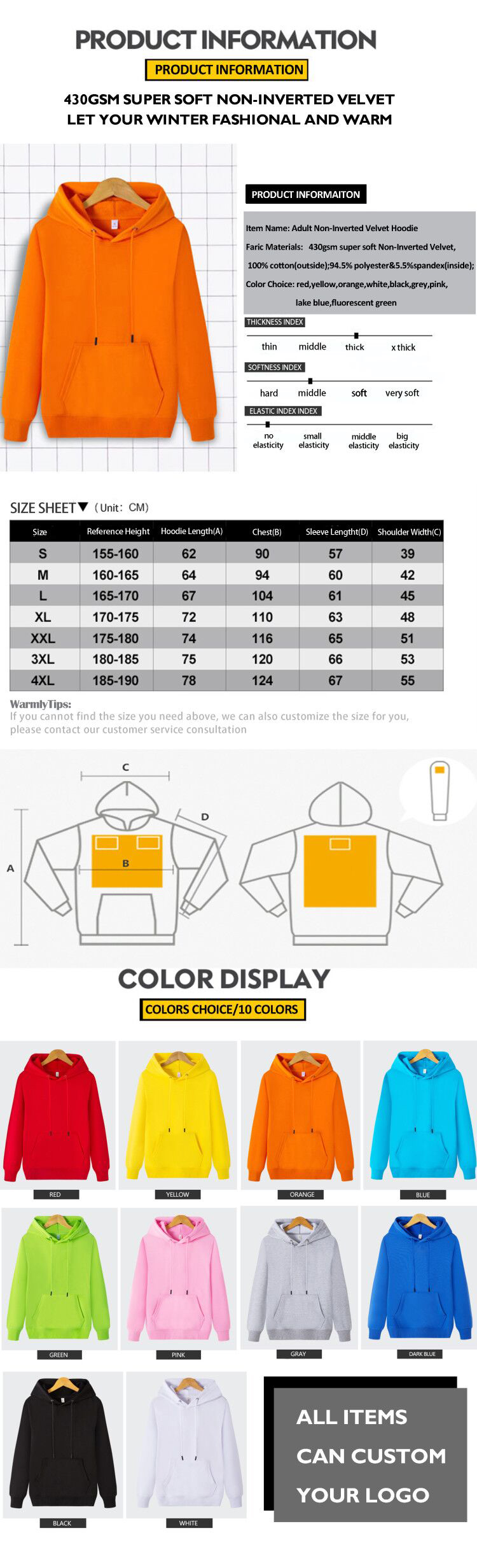 2021 High Quality Black Hoodies Custom Printed Colorful Mens Sports Hoodies