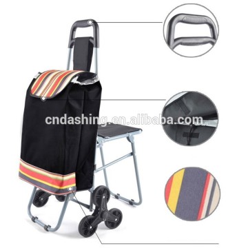 Stair Climbing Shopping Trolley Bag with seat