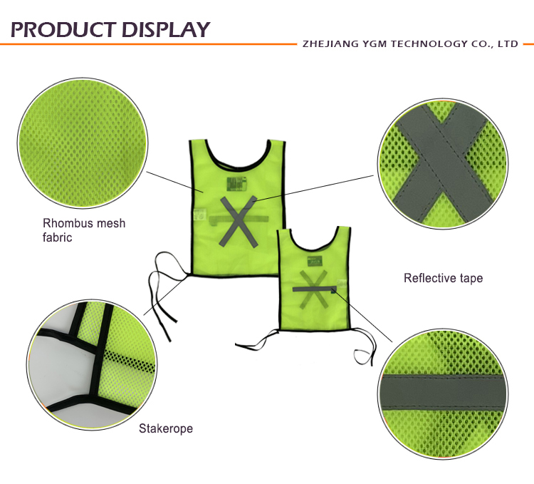 High visibility green security safety running vest