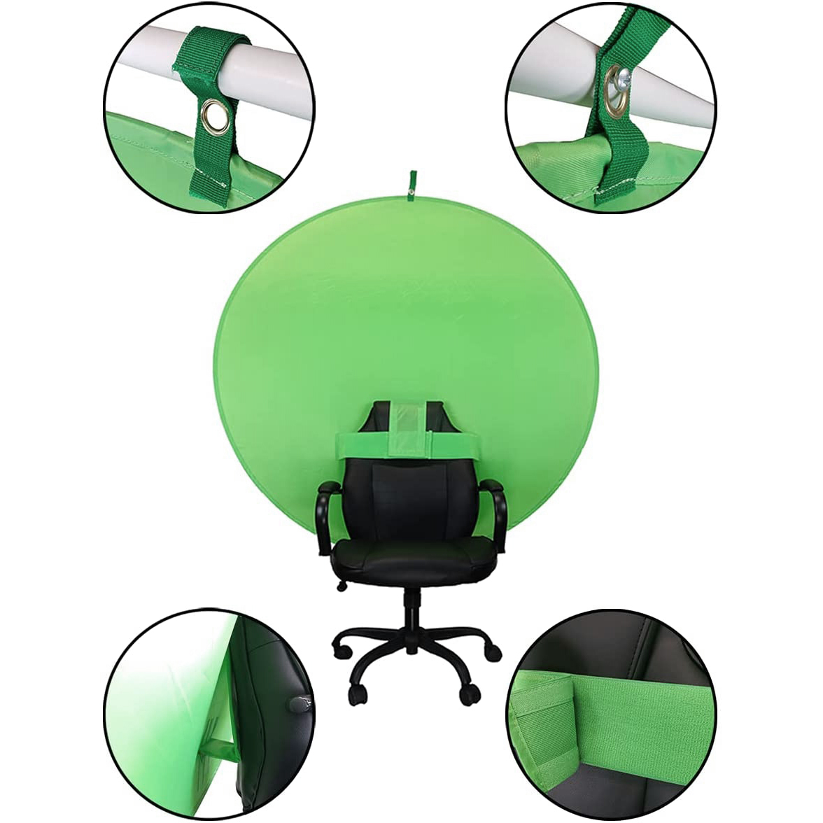 2021 silla portátil pantalla verde telón de fondo estudio reflector fotográfico plegable para telón de fondo de cámara web