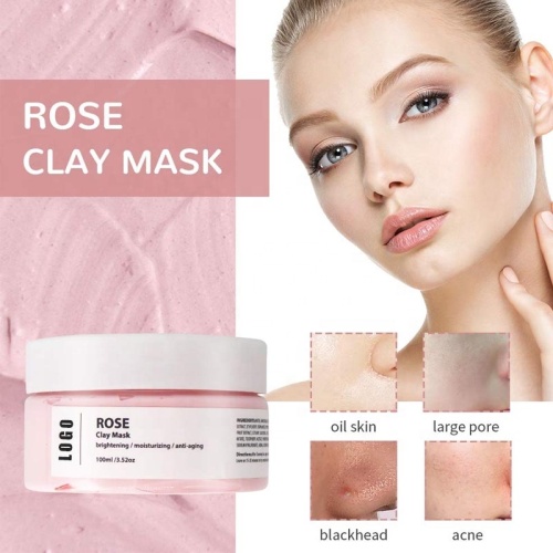 masque de boue rose pour le soin du visage plus doux et plus lisse