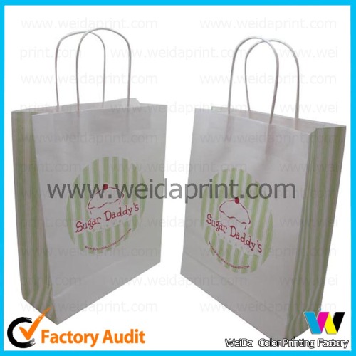 Printed High Quality Brown and White Kraft Food Paper Bag