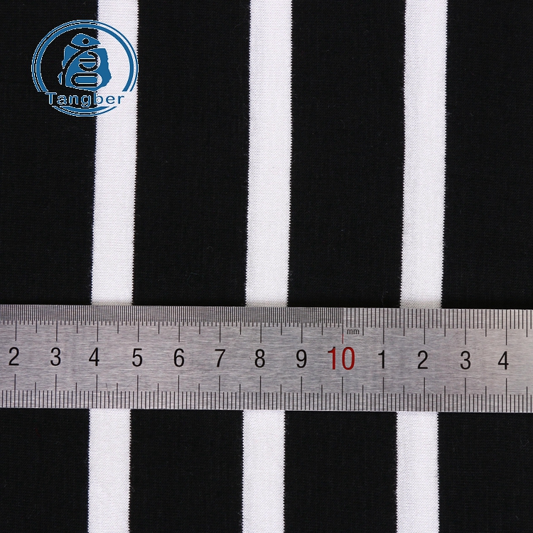 High quality cheap products 95% rayon 5%spandex striped jersey knit rayon fabric
