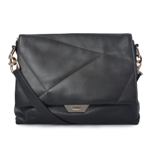 Borse a tracolla Trend Messenger in pelle nera da donna 2019