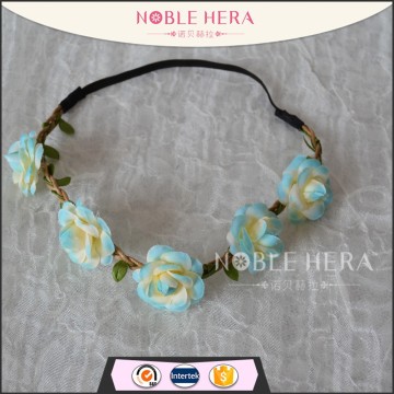 flower garland ,knit headband with flower