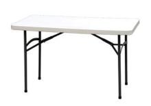 Plastic Long Blow Molded Table, Lightweight White Foldable